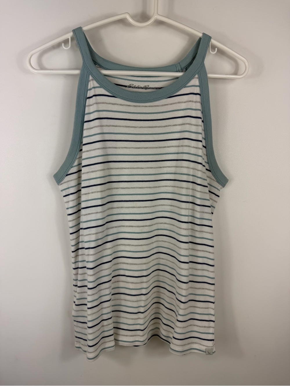 Eddie Bauer Striped Rib-Trim Halter Tank